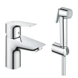 Змішувач для умивальника S-Size з гігієнічним душем Grohe BauEdge New 23757001, Хром