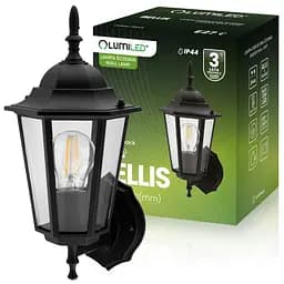 Настінний ретро-ліхтар Lumiled Bellis, чорний мат, вверх - мініатюра 5