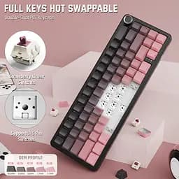 Ігрова механічна клавіатура Attack Shark X66 / 60% / Три режими підключення / Strawberry Switch / Pink - мініатюра 7