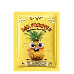 Маска для обличчя освітлювальна з ніацинамідом Sadoer Real Pineapple тканинна 25 г