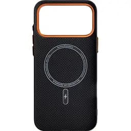 Чохол ArmorStandart LikeCarbon2 SE MagCase для Apple iPhone 17 Pro Max Kevlar Black Orange (ARM89165) [156304] - мініатюра 2