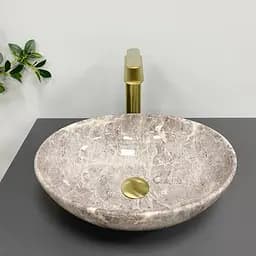 Умивальник VBI Parma grey stone glossy накладний VBI-011018, Сірий - мініатюра 4