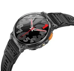 Тактичні смарт годинник з ліхтариком LEMFO K66 силіконовий ремінець Black Black (18359) - мініатюра 2