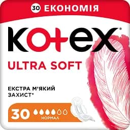 Набір гігієнічних прокладок Kotex Ultra Soft Normal Quadro 60 шт (2 уп. x 30 шт) - мініатюра 2