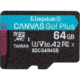 Карта пам'яті Kingston microSD 64GB C10 UHS-I U3 A2 V30 R200MB/s