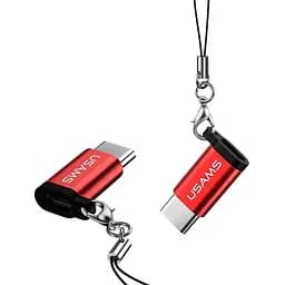 Перехідник Usams US-SJ153 Micro to Type-C адаптер мікрома мама тайп-с тато червоний