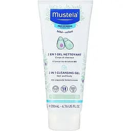 Очищуючий гель-шампунь для шкіри голови та тіла Mustela Bebe 2 in 1 Hair and Body Wash 200 мл