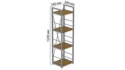 Етажерка 4/34 Ferrum-decor Серії Коннект 120x34x28 сірий ДСП Дуб Артізан 16мм (FRD-104285) - мініатюра 5