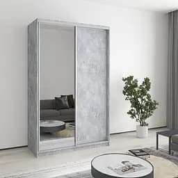 Шафа-купе дводверна MebelStar Стандарт AL ДСП/Дзеркало 130x60x210 см Бетон (MBS-2444)