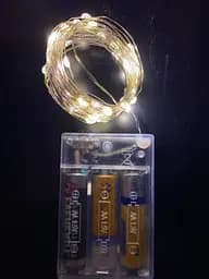 Новогодняя гирлянда роса Brille на батарейках 50 LED 5 м теплого белого цвета 1977-07