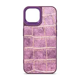 Кожаный чехол для Apple iPhone 15, Harder Crocosaur, фиолетовый, термополіуретан ТПУ + экокожа с текстурой крокодила, панель, защита корпуса, противоударный, микрофибра, рамка вокру камеры, защита всего корпуса, (ARM76698)