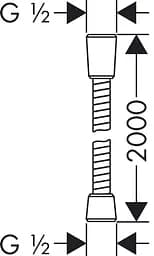 Шланг для душу Hansgrohe Sensoflex металевий 2 м 28134000, Хром - мініатюра 2