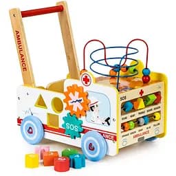 Игрушка толкатель Ecotoys Скорая помощь