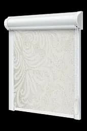 Тканинний ролет закрита система з боковими планками Металік принт білий 55*160 закрита система