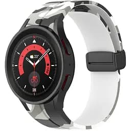 Браслет Cls-color для Samsung Galaxy Watch 4 - біло-чорний ширина кріплення 20мм силікон Watchbands (W30-8WB21134651) - мініатюра 4