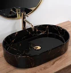 Умивальник Rea Nadia 61x38,5 black marble shiny (REA-U0539), Глянцева - мініатюра 2