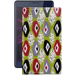 Чехол StatusCASE из экокожи для планшета Nomi Corsa 4 C070014 (Camera left) Камни-цветные