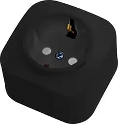 Розетка HOROZ ELECTRIC Eva, одинарна, накладна із заземленням, чорна