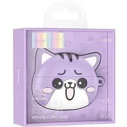 Навушники бездротові Hoco EW48 Purple cat - фіолетовий кіт - мініатюра 3