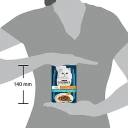 Упаковка вологого корму для котів Gourmet Perle Gravy Delight міні філе тунца у соусі 2.21 кг (85 г х 26 шт.) - мініатюра 4