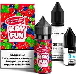 Набор компонентов для самозамеса солевой заправки Flavorlab Kayfun Вишня Черника Арбуз Ментол 30 мл, 0-50 мг (18728)