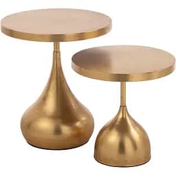 Журнальний столик J-line  металічний золотий 2 шт. (46440)
