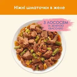 Уцінка. Набір вологого корму для дорослих котів Purina Cat Chow Adult з лососем і зеленою квасолею 85 г х 10 шт. - мініатюра 7