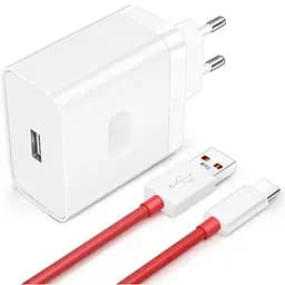 Зарядний пристрій Oneplus 100 W SUPERVOOC VCBAOBEH 1U + кабель USB — Type-C євровилка біле