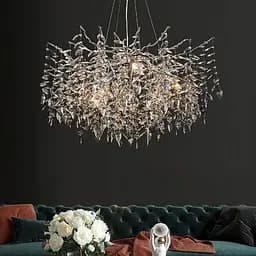 Изысканная серебряная люстра DIAMINA с хрустальными камнями Ø 80 см | Ст. 33007-760 CH | Line F