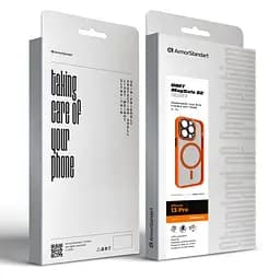 Чехол для Apple iPhone 13 Pro, Unit MagSafe SE, оранжевый, с защитой камеры, магсейф, противоударный, магнитный, панель-накладка с MagSafe, с поддержкой беспроводной зарядки, TPU+PC, защита всего корпуса, ударопрочный, ArmorStandart (ARM75379) - мініатюра 5