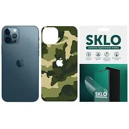 Защитная гидрогелевая пленка SKLO Back (тил+лого) Camo для Apple iPhone 13 mini (5.4) Зеленый / Army Green