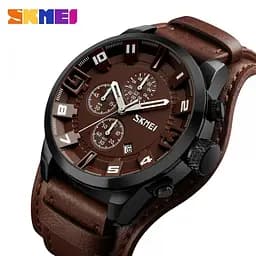 Чоловічий класичний годинник Skmei 9165 Brown-Brown - мініатюра 3