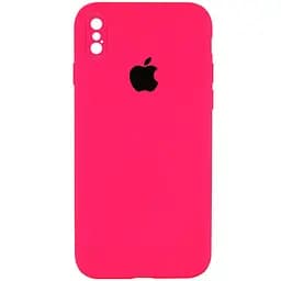 Чехол Epik Silicone Case Square Full Camera Protective AA для Apple iPhone X/XS 5.8 Розовый/Barbie pink