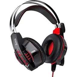 Навушники Hoco gaming Cool tour headphones LED W102 чорно-червоні