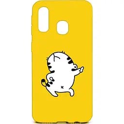 Чехол-накладка Toto Cartoon Soft Silicone TPU Case Samsung Galaxy A40 Cat Yellow