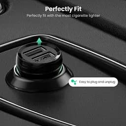 Автомобільний зарядний пристрій - адаптер живлення UGREEN ED018 2 виходи U+U 24 W (50875) чорний - мініатюра 4
