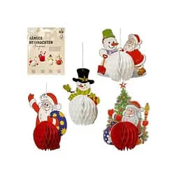 Набір паперових підвісних прикрас "Новорічні історії" Bambi CG-4, 4 шт