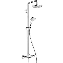 Душова система Hansgrohe Croma S Showerpipe Select 180 2jet Showerpipe з термостатом хром/білий 27253400, Хром