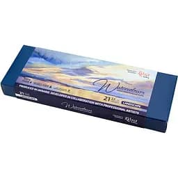 Набір акварельних фарб LANDSCAPE металевий пенал Індіго 21 кольорів х 2,5 мл кювета Rosa Gallery