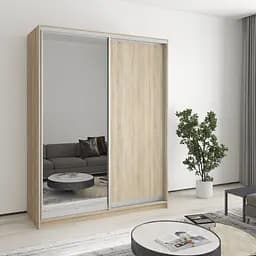 Шкаф-купе двухдверный MebelStar Комбо AL ДСП/Зеркало 160x45x210 см Дуб сонома (MBS-2731)