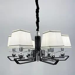 Люстра с черной экокожией на 6 абажуров Line.F S 1449/6 BK