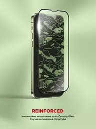 Захисне скло для Apple iPhone 13/13 Pro/14/16e, Corning Black Icon, преміум якість, протиударне, загартоване, 2.5D скло, глянцеве, 9H, ультратонке, з олеофобним покриттям, з антистатичним шаром, сумісність з чохлами, ArmorStandart (ARM79553) - мініатюра 2