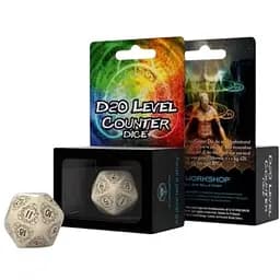 Настольная игра Q-Workshop Кубик D20 Level Counter Beige & black Die , 1 шт. (20LEV05)