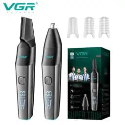 Акумуляторний тример для носа та вух + 2 насадки, VGR V-603 / Машинка для стрижки волосся в носі - мініатюра 4