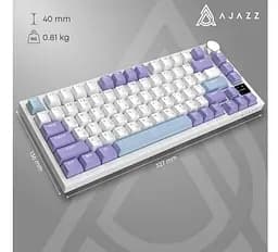 Клавиатура игровая механическая беспроводная Ajazz AK-820WP PRO White-Purple RGB Flying Fish Switch Hot-Swap 2.4G/Bluetooth/USB - мініатюра 16