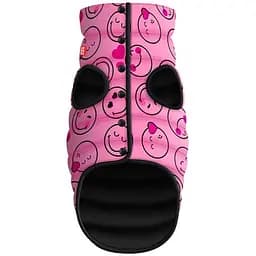 Курточка для собак Waudog Clothes малюнок "Смайли на рожевому", S30, В 58-62 см, С 42-46 см