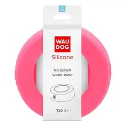 Миска-непроливайка Waudog Silicone, 750 мл, рожева