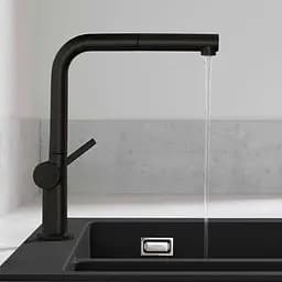 Змішувач Hansgrohe Talis 270 1jet кухонний з витяжним виливом Sbox 72809670 Black Matt Чорний матовий - мініатюра 2