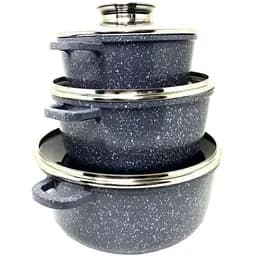 Набор кастрюль A-Plus 1490 3 кастрюли с мраморным покрытием и индукционным дном