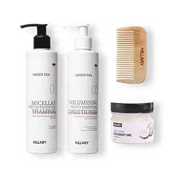 Набір для догляду за жирним типом волосся Green Tea Phyto-essential & Coconut Hillary